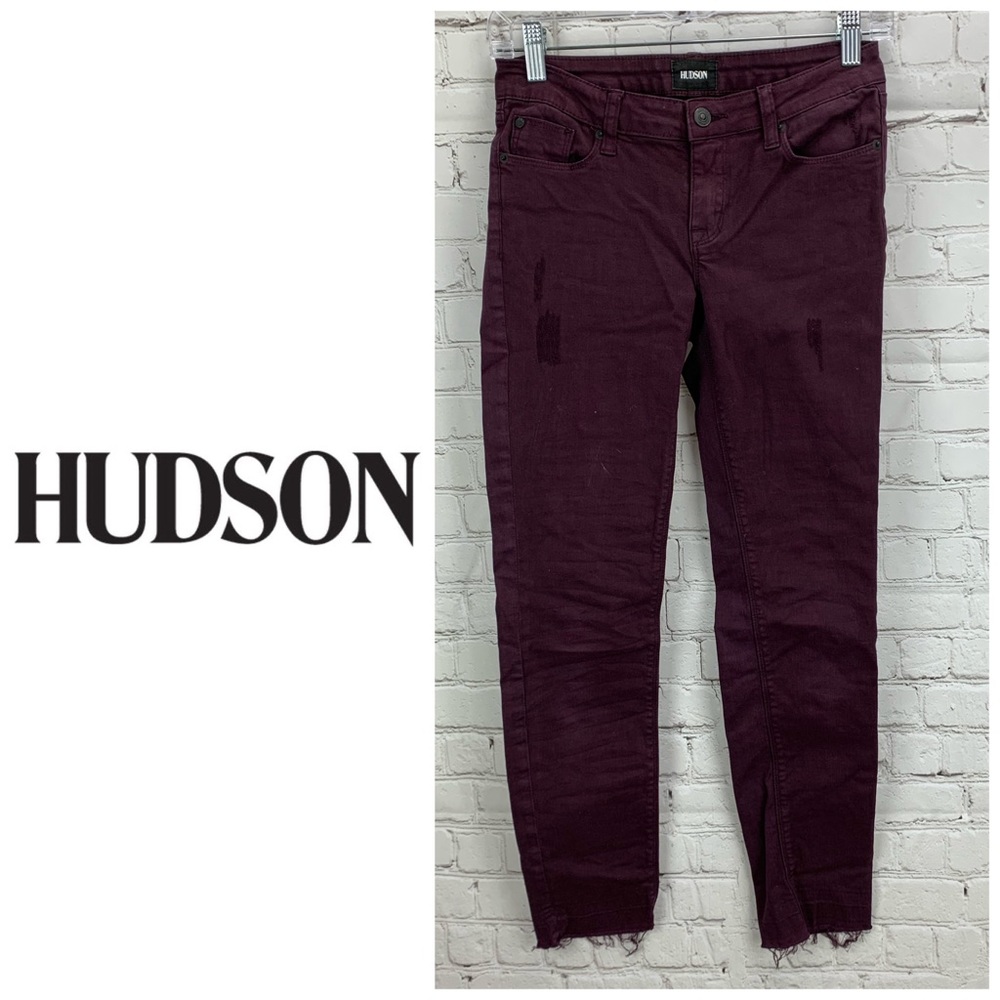 Hudson Girls Distressed Frayed Hem Skinny Jeans 👖